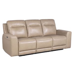 Lussuoso stile di transizione di gruppo potente reclinabile in pelle con doppio poggiapiedi articolato poggiatesta - Product Image 3