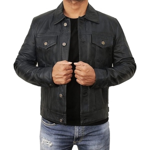 Chaqueta de Cuero Vacuno Genuino para Hombre, Estilo Clásico de Alta Calidad, Suave y Brillante, para Invierno - Product Image 6