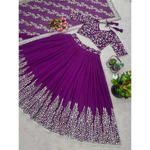 Hermosa Secuencia de bordado Work Party Wear Lehenga Choli para vestidos de Graduación - Product Image 5