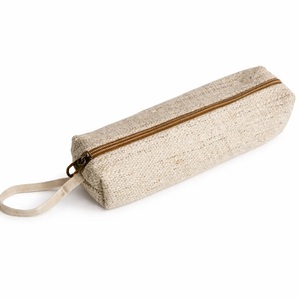 Estuche para Lápices de Cáñamo, Bolsa para Lápices con Cierre, Bolsa de Almacenamiento Portátil de Gran Capacidad para Viajes, Escuela, Oficina, Hecho de Lino en Tailandia - Product Image 1