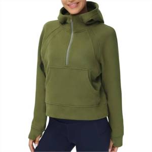 Sweat-shirt à capuche court pour femme, coupe classique, unisexe, en polaire, décontracté, pour l'automne, avec poche - Product Image 1
