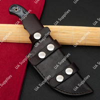 Couteau multifonction robuste UA Supplies DIY Tracer en acier Damas, pointe tombante, manche intégral, pour la survie, la chasse, le camping et les activités de plein air, avec poignée G10