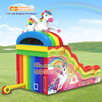 Toboggan gonflable avec piste de glisse incurvée, toboggan gonflable sec en PVC de qualité commerciale pour enfants, location pour fêtes d'été