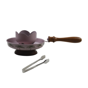 High-quality stainless steel dhoop powder coated and finished with a resin coating Incense Burner Wooden Handle & Anti SlipBase - Product Image 6