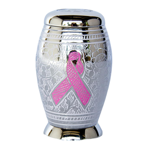 Urnes funéraires pour cendres humaines de haute qualité, en laiton, avec dôme supérieur, finition en étain et rose, pour adultes, avec gravure. - Product Image 4