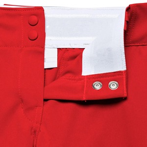 Pantalon de baseball rouge ajusté pour hommes et femmes, en polyester respirant, avec fermeture éclair, couleur unie, poches, revers rayés, protection UV - Product Image 4