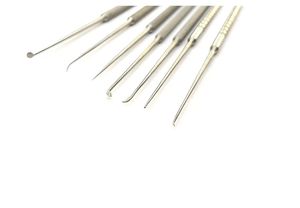 Juego de microagujas/extractores de cerumen de acero inoxidable alemán, 7 piezas, instrumentos quirúrgicos ORL, aprobado por CE, juego manual de microagujas/extractores de cerumen - Product Image 2