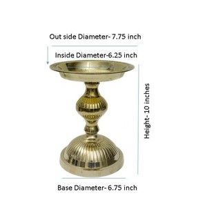 Handcrafted Brass Pedestal Compote Bowl - Antique <b>Decorative</b> Vessel Wholesale - Product Image 6