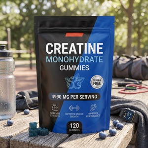 Gummies de créatine monohydrate personnalisées OEM ODM sous marque privée 4990mg 120 unités sans sucre saveur myrtille Complément nutritionnel sportif - Product Image 3