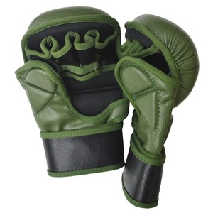 Gants de MMA en cuir PU de qualité supérieure avec sangle de poignet réglable à boucle auto-agrippante, respirants, légers, à paume ouverte pour les arts martiaux professionnels - Product Image 2