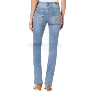 Pantalones Vaqueros de Algodón 100% para Mujer, Cintura Media, Tela Elástica, Suaves, Cómodos, Elegantes, Casuales, de Corte Recto - Product Image 2