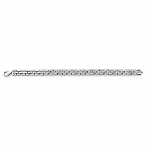 Namivaa VMS237 925 Sterling Silver Cubic Zirconia <b>Bracelet</b> High Polish Slim Link Chain Minimalist Modern Mens Unisex Wedding - Product Image 5