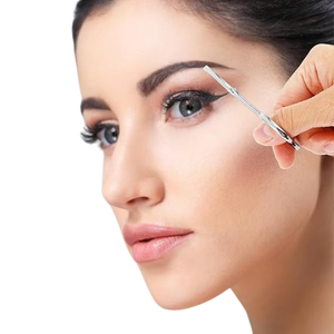 Pinzas de Acero Inoxidable de Alta Calidad con Mango de Tijera y Punta Recta para Cejas, Depilación Facial - Product Image 4