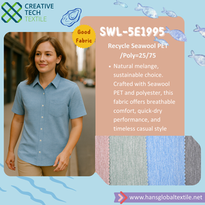 SWL-5E1995 Poly laine de mer recyclée durable PET/Polyester = 25/75 pour chemise de mélange de porte, UPF30 +,Q-Dry - Product Image 2
