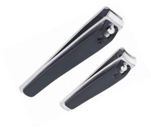 Premium Stainless Steel <b>Nail</b> Clipper <b>Set</b> Of 2 Deluxe Black Manicure Tools For Men And Women Wholesale - Product Image 4