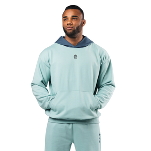 Sweat à capuche bicolore pour homme en mélange de coton et polaire, style décontracté streetwear, haut de sport, fabrication OEM personnalisée - Product Image 1
