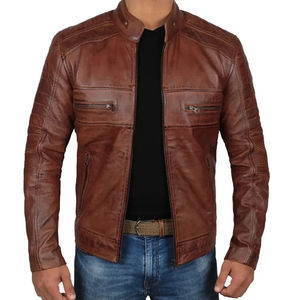 Chaqueta de Lona y Cuero Genuino con Logotipo Personalizado, Ropa Casual para Hombre, Nueva Llegada 2026, Chaquetas de Cuero de Alta Calidad Impermeables de Estilo Urbano - Product Image 1