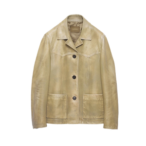 High demand Women's Vintage Nappa Lambskin Leather <b>Jacket</b> Luxury Notch Lapel Designer top OEM Private Label Custom Manufacturer - Product Image 6