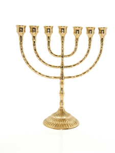 Menorá judía clásica de 7 ramas, de latón pulido dorado, portavelas religioso, candelabro de Hanukkah, decoración para el hogar judío, regalo para el templo I - Product Image 3