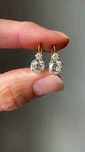 2CT Cushion Cut Lab Grown <b>Diamond</b> <b>Earrings</b>, IGI Certified E VS1 <b>Diamond</b> Drop <b>Earrings</b>, 14K White Gold <b>Dangle</b> <b>Earrings</b>, hoop earr - Product Image 5