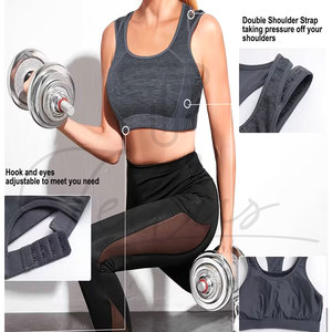 Ropa Deportiva Talla Grande, Sujetador Deportivo Transpirable con Logotipo Frontal para Mujer, con Soporte Medio para Yoga, Ejercicio y Fitness, Disponible en Stock - Product Image 3