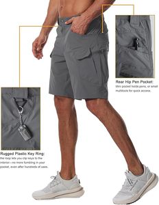 Shorts de randonnée pour hommes, légers, à séchage rapide, tactiques, avec poches (sans ceinture) - Product Image 3