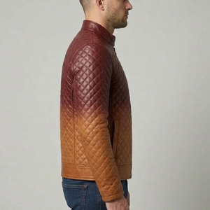 เสื้อแจ็คเก็ตหนังผู้ชายสุดเท่ ทรงพอดีตัว วัสดุทนทาน เหมาะสำหรับใส่ในฤดูหนาว แฟชั่นสตรีท สไตล์ลำลอง - Product Image 4