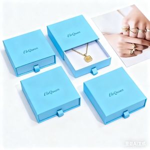 Eco-Friendly Rigid Cardboard Square Pattern Jewelry <b>Box</b> Custom Logo Multi-Color Buckle Closure Necklace Bracelet Ring Packaging - Product Image 6
