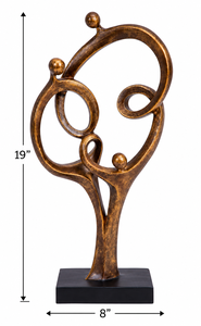 Handmade Brass Abstract Human Sculpture Modern Metal Figurine on Black <b>Wooden</b> Base Artistic Tabletop Showpiece Home Office Decor - Product Image 3