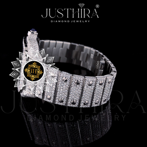 Bust Down Silver Moissanite <b>Watch</b> <b>Skeleton</b> Mechanical <b>Automatic</b> Wristwatches Round Cut VVS1 D Diamond Luxury Jewelry Wholesale - Product Image 2