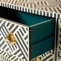 Armoires de salon de style européen, commode de haute qualité en incrustation d'os, bois de manguier de luxe en provenance d'Inde pour une utilisation à la maison et en cuisine
