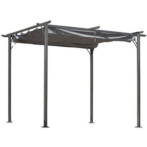 Gazebo Retrattile Moderno 10x10 con Protezione UV in Grigio Acciaio per Esterni e Cortili - Product Image 1