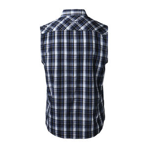 T-shirt en flanelle sans manches de haute qualité, col rabattu, coton et polyester, léger, t-shirt en flanelle pour homme avec poche - Product Image 2