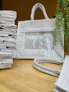 Custom Logo Printed <b>Large</b> Size Fashion Reusable Natural Linen Hessian Grocery Shopping Tote <b>Bag</b> Jute <b>Beach</b> <b>Bag</b> - Product Image 5