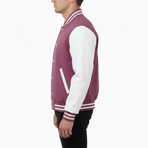 เสื้อแจ็คเก็ตวาร์ซิตี้ชาย ผ้าฝ้ายผสมโพลีเอสเตอร์ 320 GSM ทรงปกติ ติดกระดุมแป๊ก แขนยาว สวมใส่สบาย แฟชั่นลำลอง เนื้อผ้านุ่ม ทนทาน รับผลิตแบบ OEM - Product Image 3