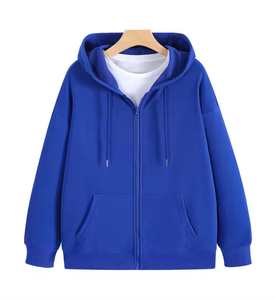 Sweat-shirts à capuche unisexes à fermeture éclair intégrale, personnalisables avec logo imprimé, couleur unie, pour hommes et femmes, vente en gros ODM/OEM, best-sellers hiver - Product Image 4