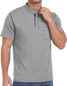 T-shirt à manches courtes de haute qualité, coupe ajustée, chemises décontractées, couleur unie, design à bordure contrastée - Product Image 6