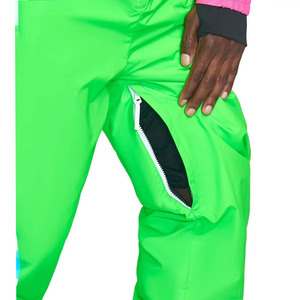 Custom <b>Retro</b> <b>Men's</b> One Piece <b>Ski</b> <b>Suit</b> Neon Color Block Waterproof Windproof Insulated Snowsuit Hooded Belted <b>Ski</b> Jumpsuit - Product Image 6
