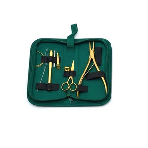 Professional Stainless Steel Hair Extension <b>Beading</b> Tool Kit with Protective Case Premium Scissors Pliers <b>Needles</b> Hook Loop Tool - Product Image 1