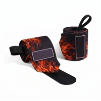 Bandes de poignet de powerlifting imprimées par sublimation, fermeture auto-agrippante robuste, boucle élastique renforcée haute tension pour le pouce – Durables