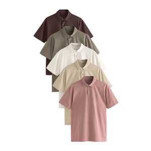 Jersey para Hombre, Tejido de Punto, 100% Algodón, Manga Corta, Cuello Camisero, Informal, Ligero, Elástico, Colores Personalizados, Venta al por Mayor, OEM, ODM - Product Image 1