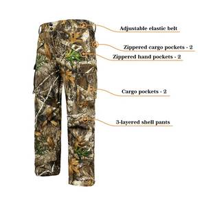 Nouvelles combinaisons et pantalons de chasse unisexes en softshell d'hiver, camouflage silencieux, résistants à l'eau - Product Image 3