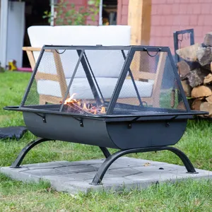 Brasero élégant en acier fait main pour collections de mobilier de jardin de luxe, chauffage de terrasse et espaces de loisirs extérieurs – Tendance extérieure - Product Image 4