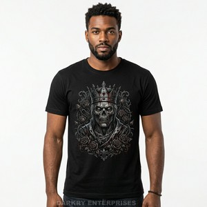 Camiseta de Lujo Personalizada para Hombre, Diseño de Esqueleto Rey, Impresión Digital de Alta Calidad, 100% Algodón, Fabricante de Camisetas Streetwear - Product Image 1
