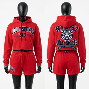 Women Cotton Jersey 200 GSM Black T Shirt Short Set Soft Breathable Fabric <b>Rhinestone</b> Custom Logo 100% Cotton Crop <b>Top</b> & Shorts - Product Image 6