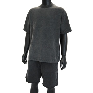 Camiseta de algodón liso con lavado ácido y hombros caídos de gran tamaño para hombre, impresión de calidad personalizada, último diseño, características personalizables en blanco - Product Image 2