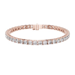 14K <b>Gold</b> Continuous 5 Ct Diamond Bracelet VVS1 Round and Princess Cut Lab Grown Diamond (Natural) Bracelet - Product Image 3