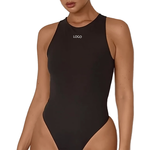 Mono de yoga verde liso de cintura alta para mujer con tirantes finos, control de abdomen, moldeador, largo completo, ajuste ceñido, Spandex/Nylon - Product Image 6
