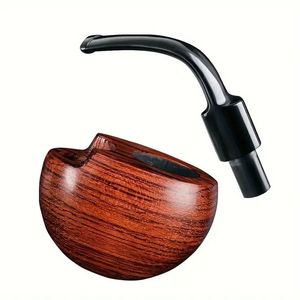 Pipa de Fumar de Madera Esmerilada Ecológica Hecha a Mano de Primera Calidad, Accesorio para Tabaco de Madera Natural, Diseño Clásico, Duradera y Suave - Product Image 5