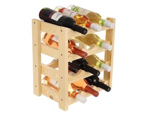 Wooden Wine Rack For Stylish Bottle Display <b>Kitchen</b> Countertop Dining <b>Table</b> And Modern Home Bar Decor - Product Image 6